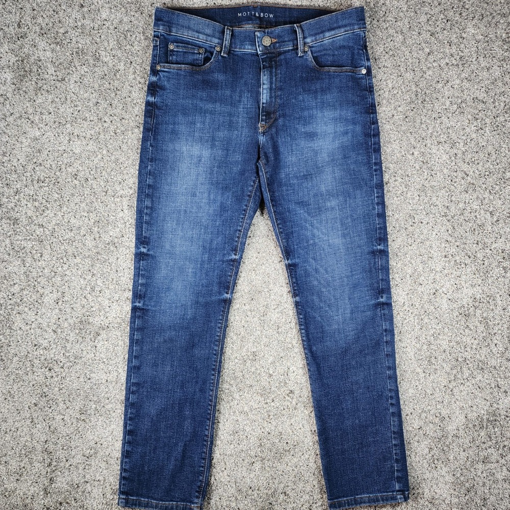 Mott & Bow Jeans Mens 31x30 Slim Fit Medium Wash Stretch Denim Excellent - Picture 2 of 14